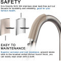 Aquacubic Cupc certified Magnetic Pull down kitchen faucet stainless steel Single Hole goose neck taps with 3 functions spray